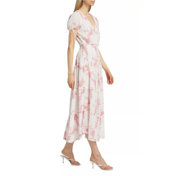 LOVESHACKFANCY Vessara Dress in Passion Pink size large - Picture 3 of 12